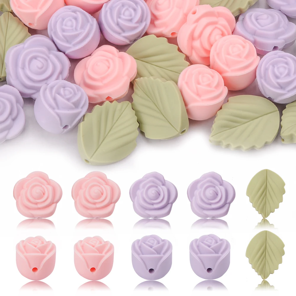 Jewelry Making 3 Year Old - LOFCA-BPA Free Rose Silicone Beads, Flor,