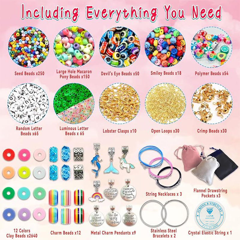 3400 pçs contas encantos jóias - Jewelry Making Birthday Party avaliação e preço