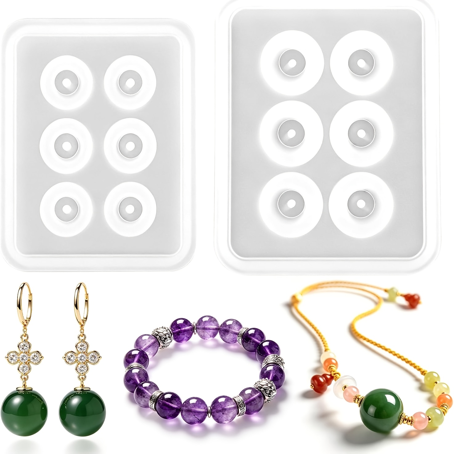 Dois moldes esféricos perfurad - Resin Mold Jewelry avaliação e preço