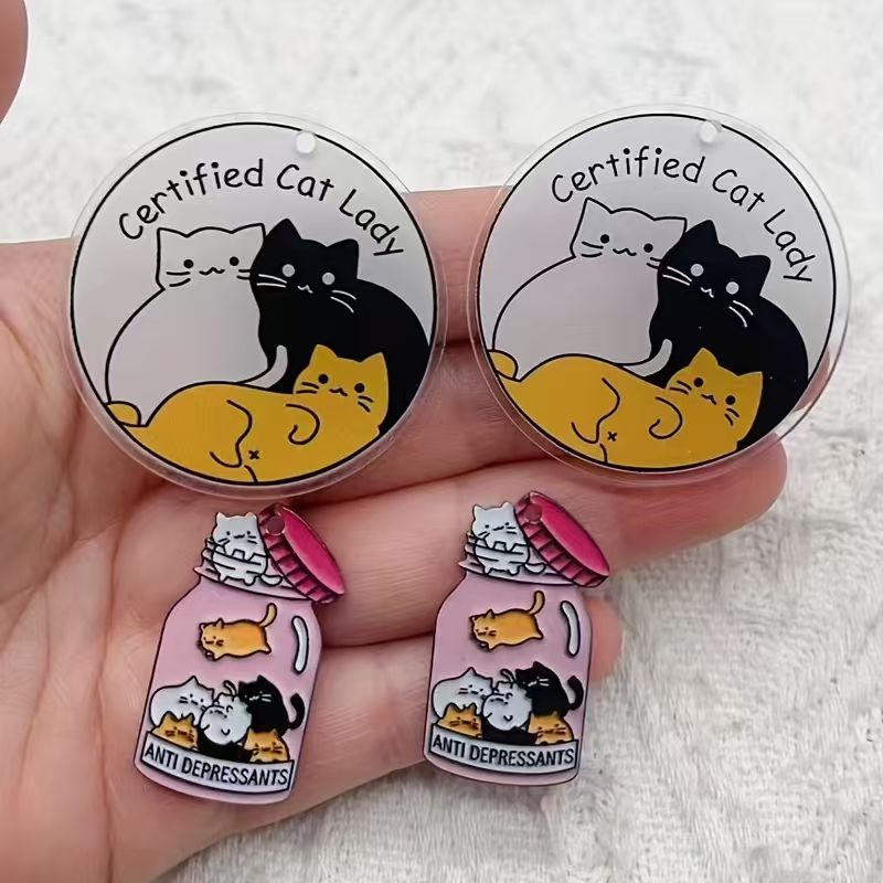 Pingente de gato fofo em acríl - Jewelry Making Birthday Party avaliação e preço
