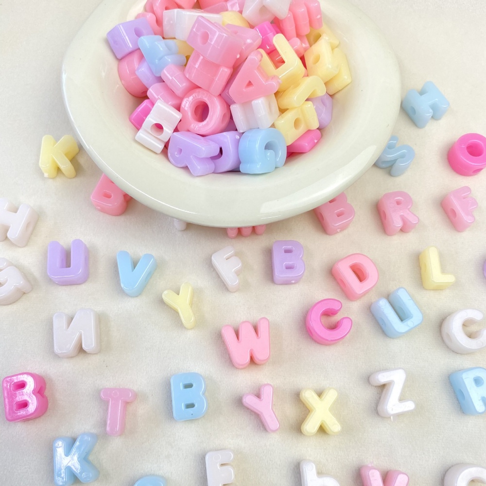 10/50/100PCS Contas de Letras  - Jewelry Making Course avaliação e preço