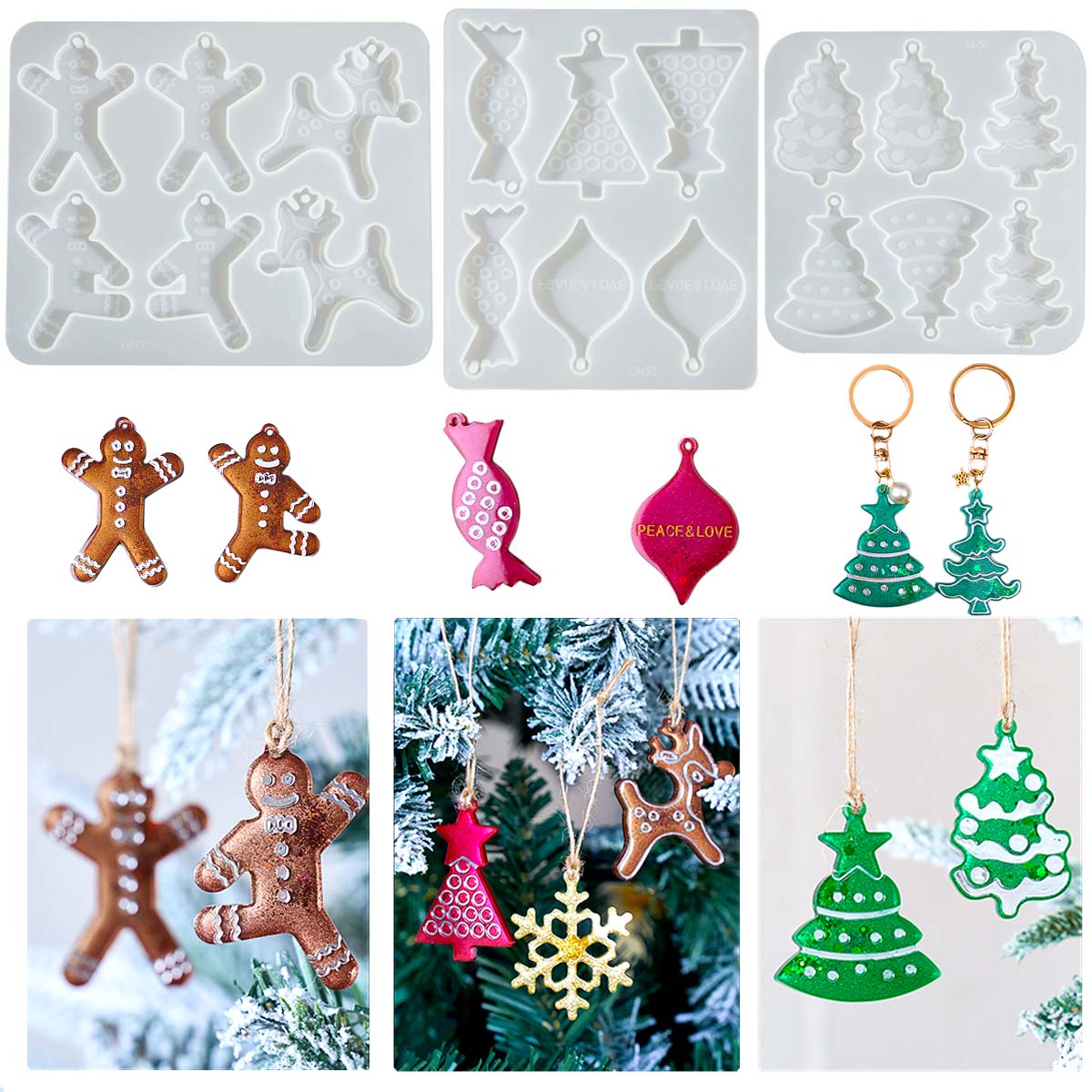 Série de natal brincos pingent - Resin Mold Jewelry avaliação e preço