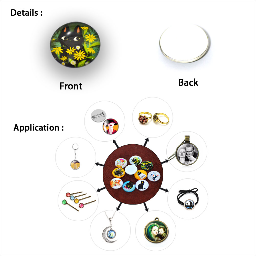 Cabochão de vidro redondo com  - Jewelry Making 3 Year Old avaliação e preço